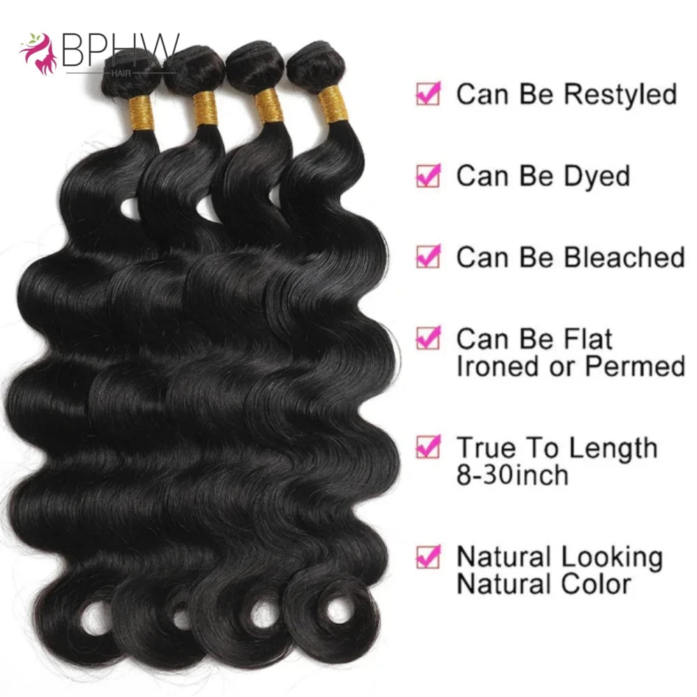 Peruvian Body Wave Human Hair Bundles Raw Virgin 100% Unprocessed