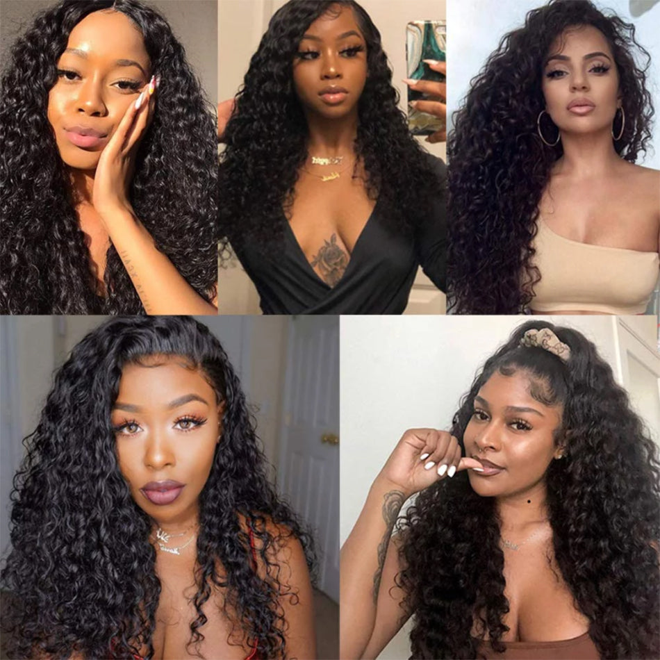 Water Wave Bundles 12A Brazilian Human Hair Weave 1/3/4PCS Deep Kinky