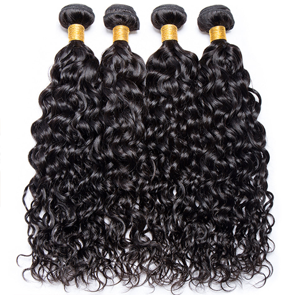 Water Wave Bundles 12A Brazilian Human Hair Weave 1/3/4PCS Deep Kinky